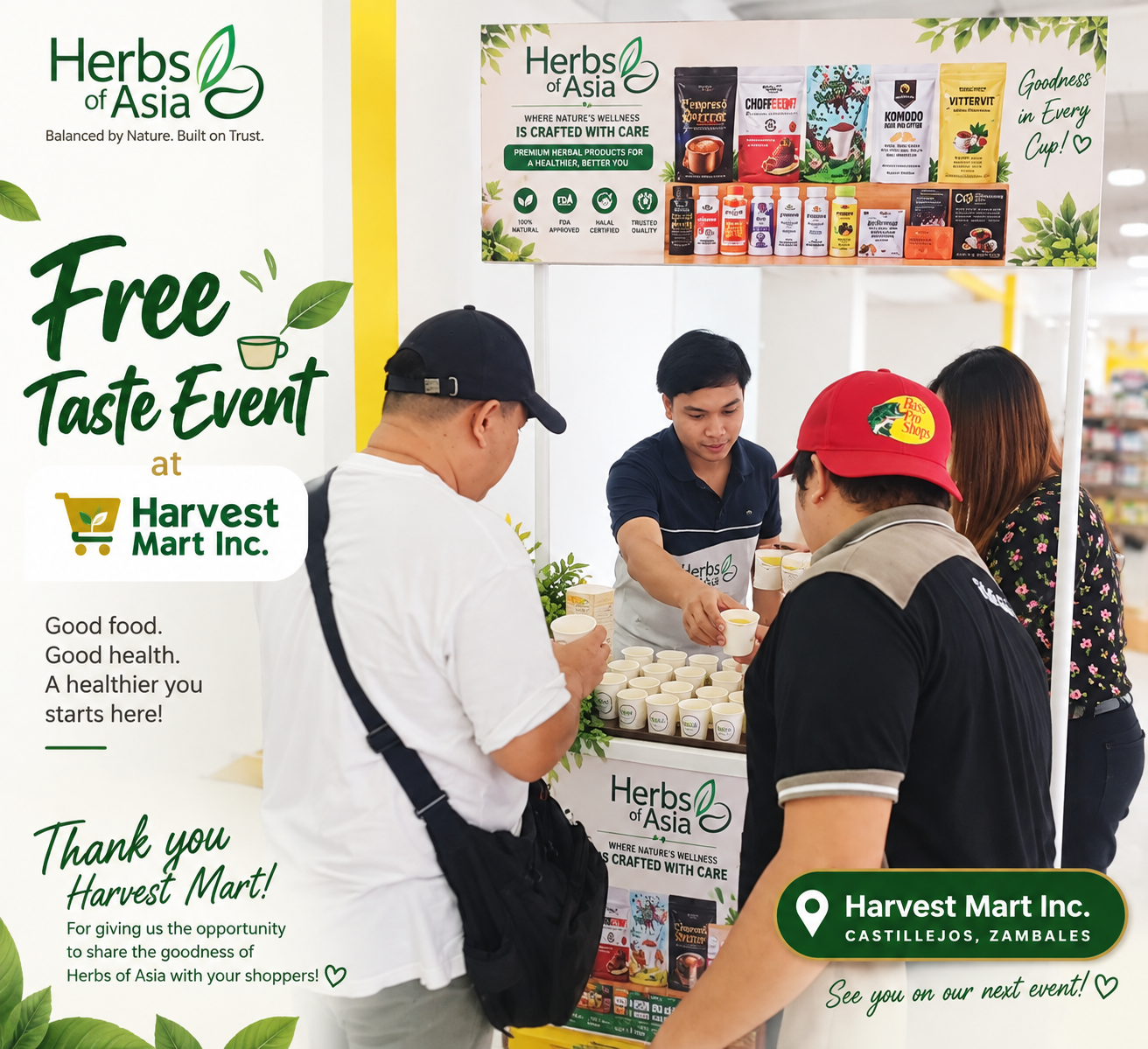 🌿 Tikim Muna Bago Bilhin! Herbs of Asia Brings Free Taste Experience to Harvest Mart